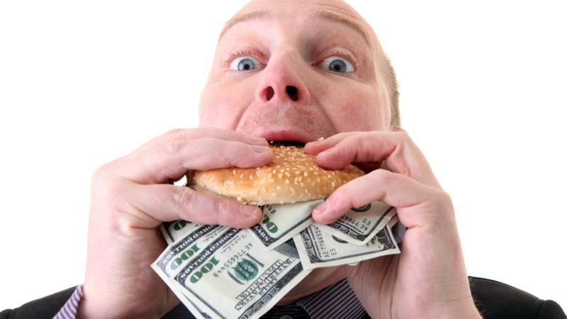 L'umano confonde il denaro con il cibo